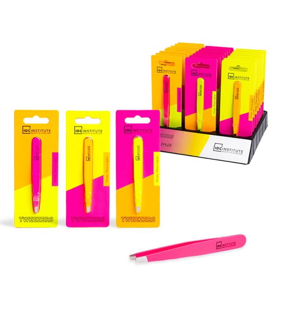 IDC INSTITUTE - 1 pince à épiler NEON PRECISION TWEEZER - réf Fushia