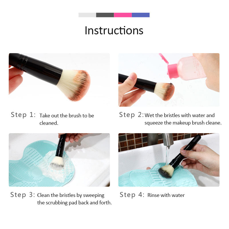 POPPIN - Tapis de nettoyage de brosse en Silicone - réf Pink