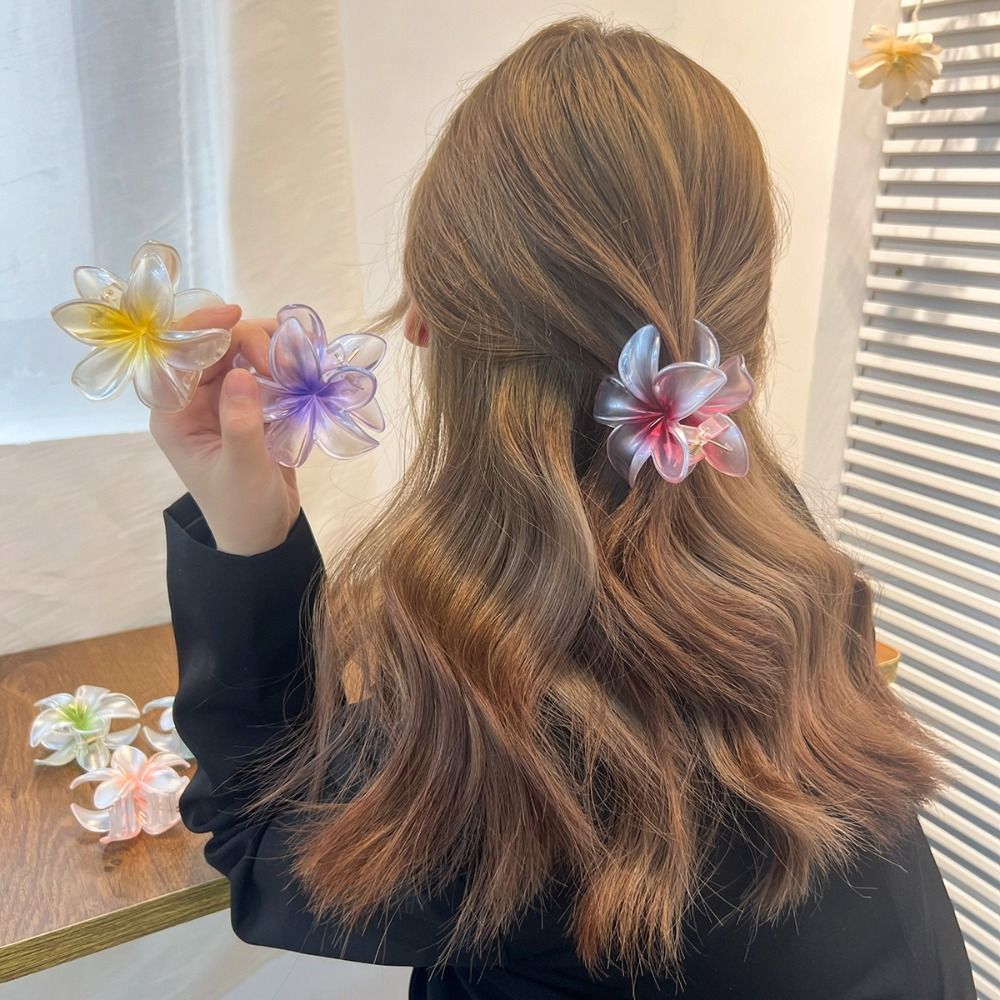 Poppin - Pince Cheveux Fleur Hawaïenne - réf Bleu