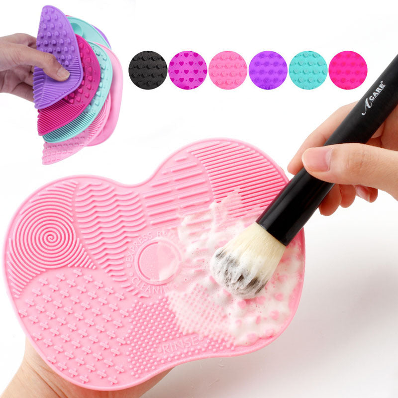 Poppin - Tapis de nettoyage de brosse en Silicone - réf Pink