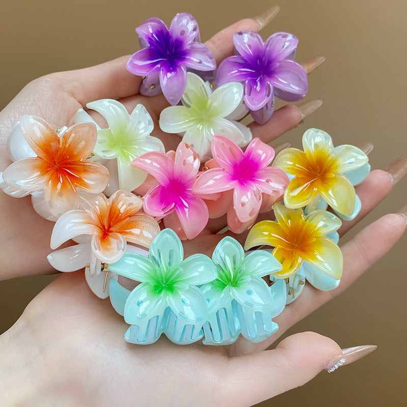 Poppin - 2x MINI Pince Cheveux Fleur Hawaïenne - réf Purple