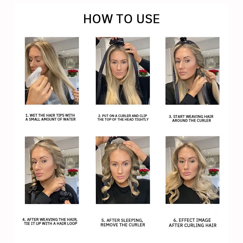 POPPIN - Heatless Hair Curling Rod Headband, Hairdressing Styling Tool