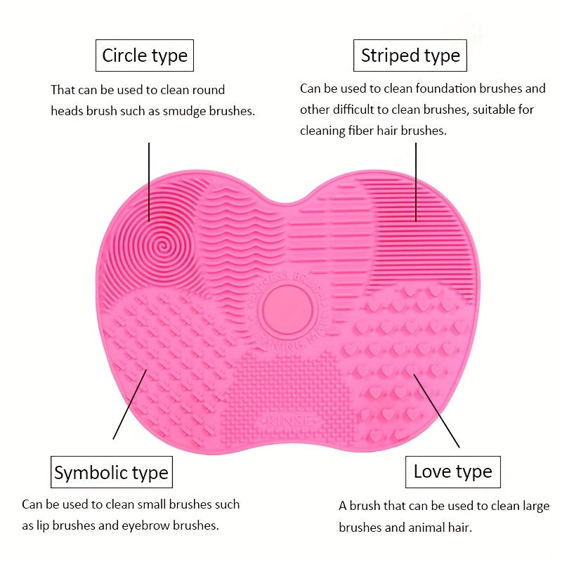 Poppin - Tapis de nettoyage de brosse en Silicone - réf Pink