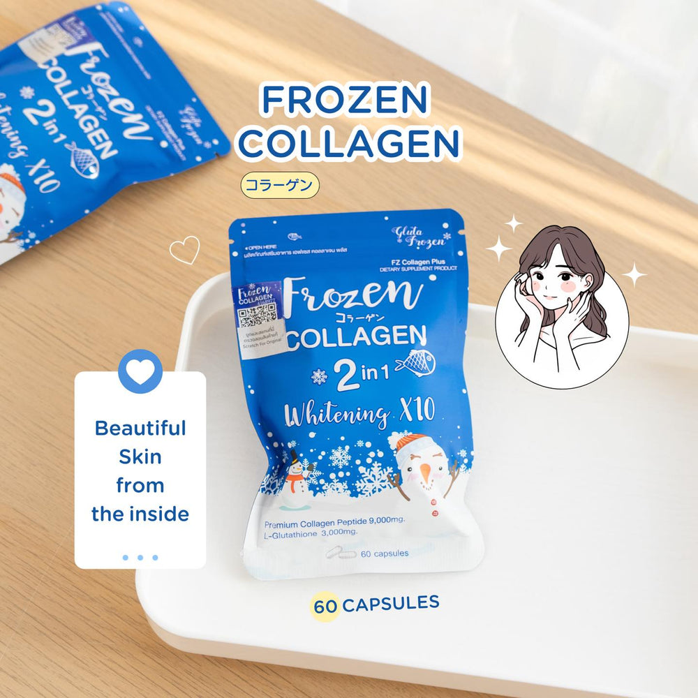 GLUTA FROZEN - Frozen Collagen 2 En 1 Blanchiment & Éclaircissement Naturellement X10 - 60 Capsules