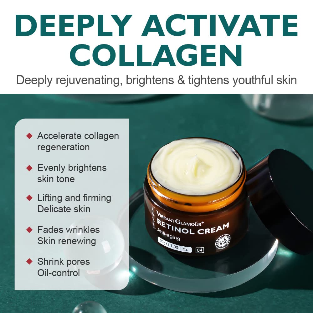 Vibrant Glamour - Retinol Cream, Crème Visage Anti-Âge - 30g