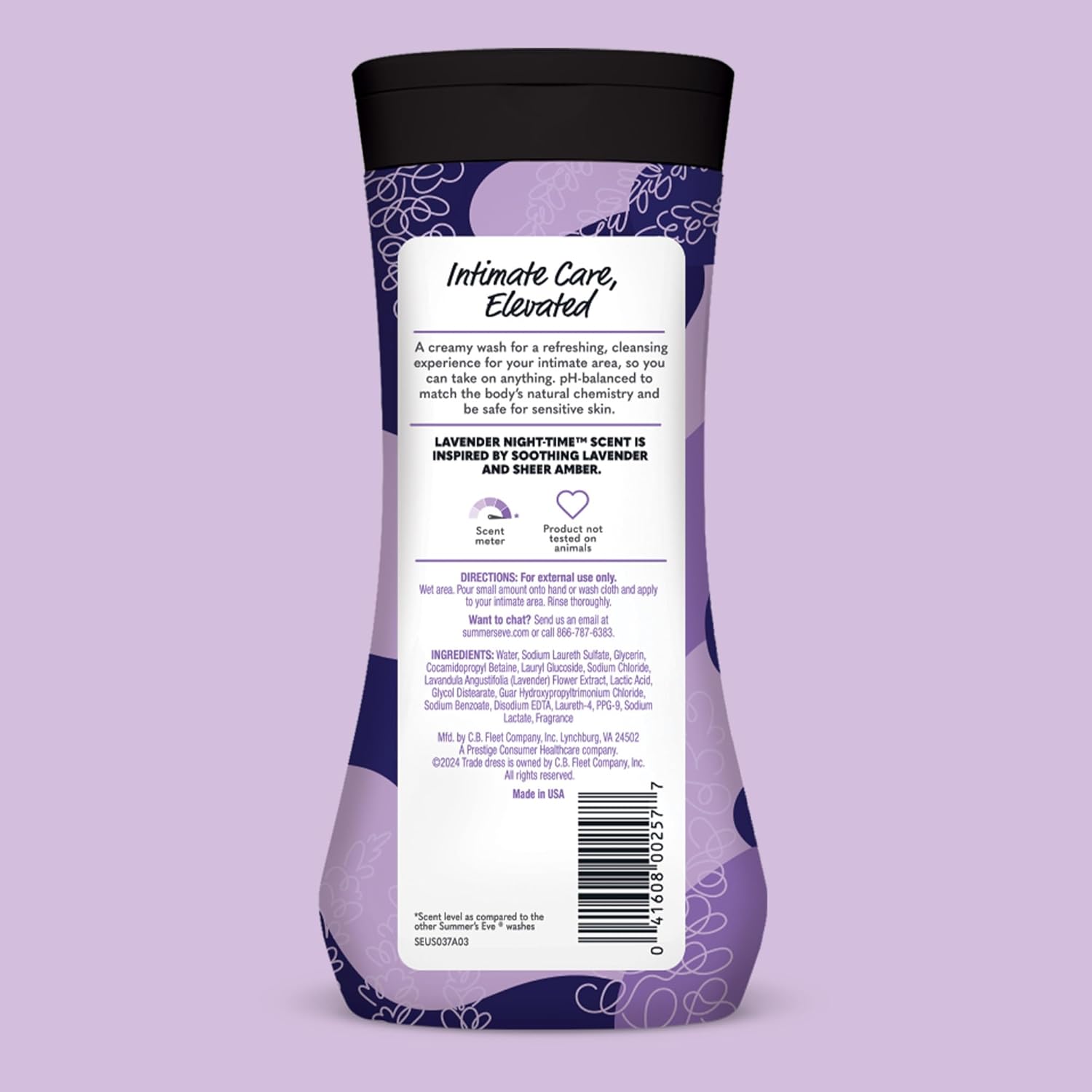 Summer's Eve - Cleansing Wash Lavender Night-time Daily Refreshing All Over Feminine Body Wash - 354ml