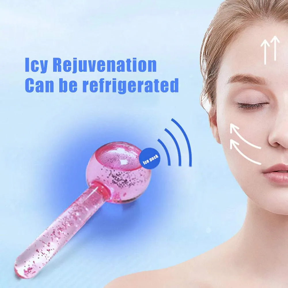 FACELAB - Facial Massage Ball Cryo Globes - réf Pink Glitters