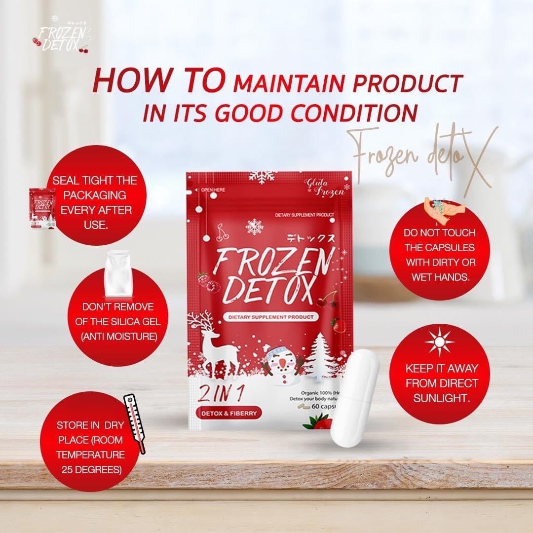 GLUTA FROZEN - Frozen Detox Dietary Helps Pour Ventre Plat - 60 Capsules