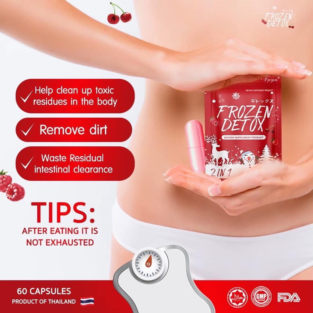 GLUTA FROZEN - Frozen Detox Dietary Helps Pour Ventre Plat - 60 Capsules