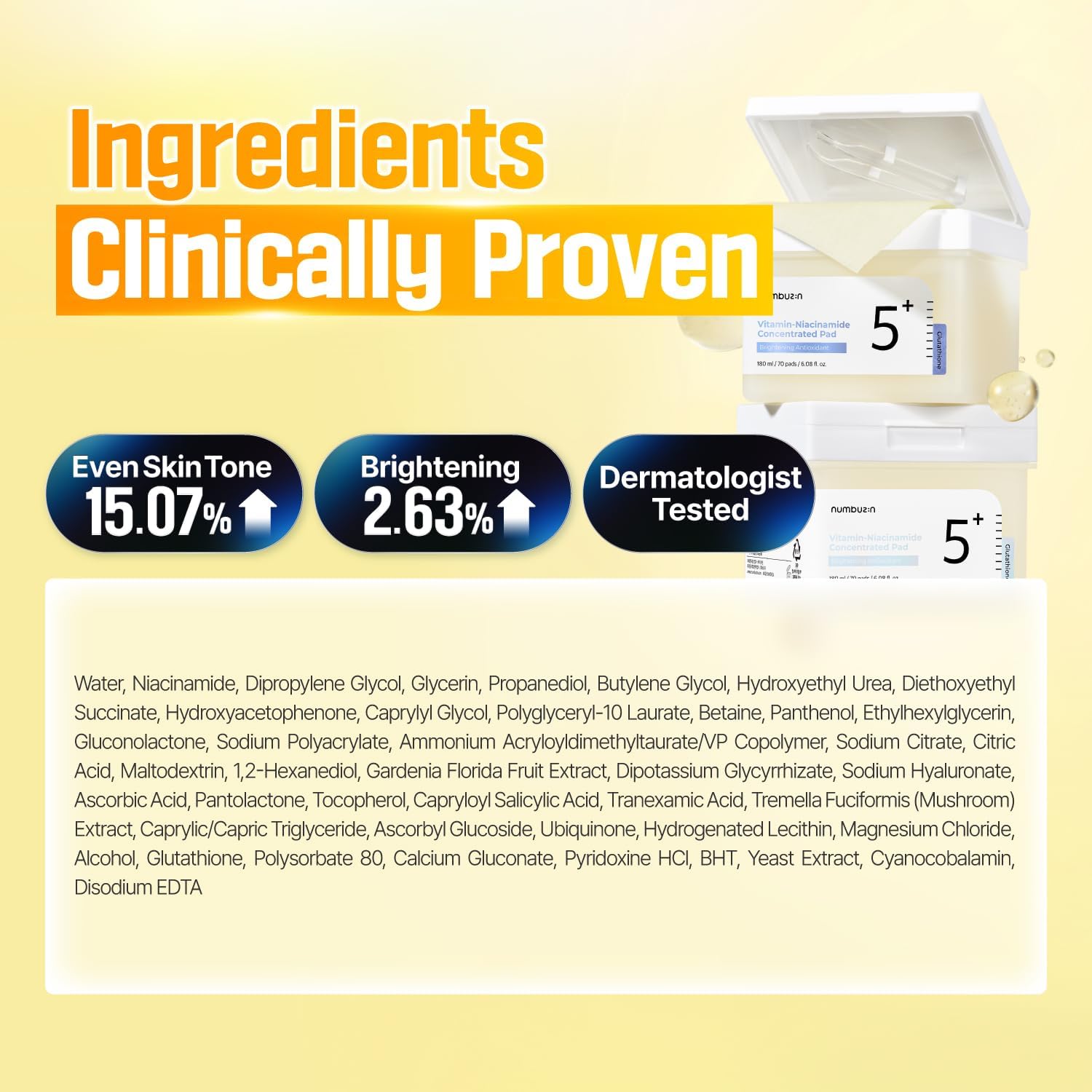 NUMBUZIN - No.5 Vitamin-Niacinamide Concentrated Pad - 70 pads