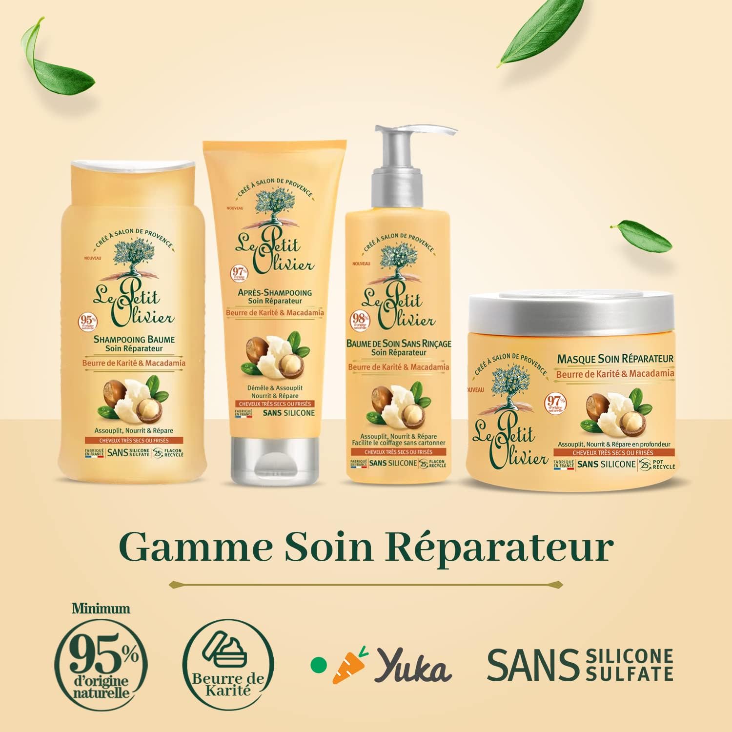 LE PETIT OLIVIER - Masque Réparateur Beurre de Karité et Macadamia - 330ml