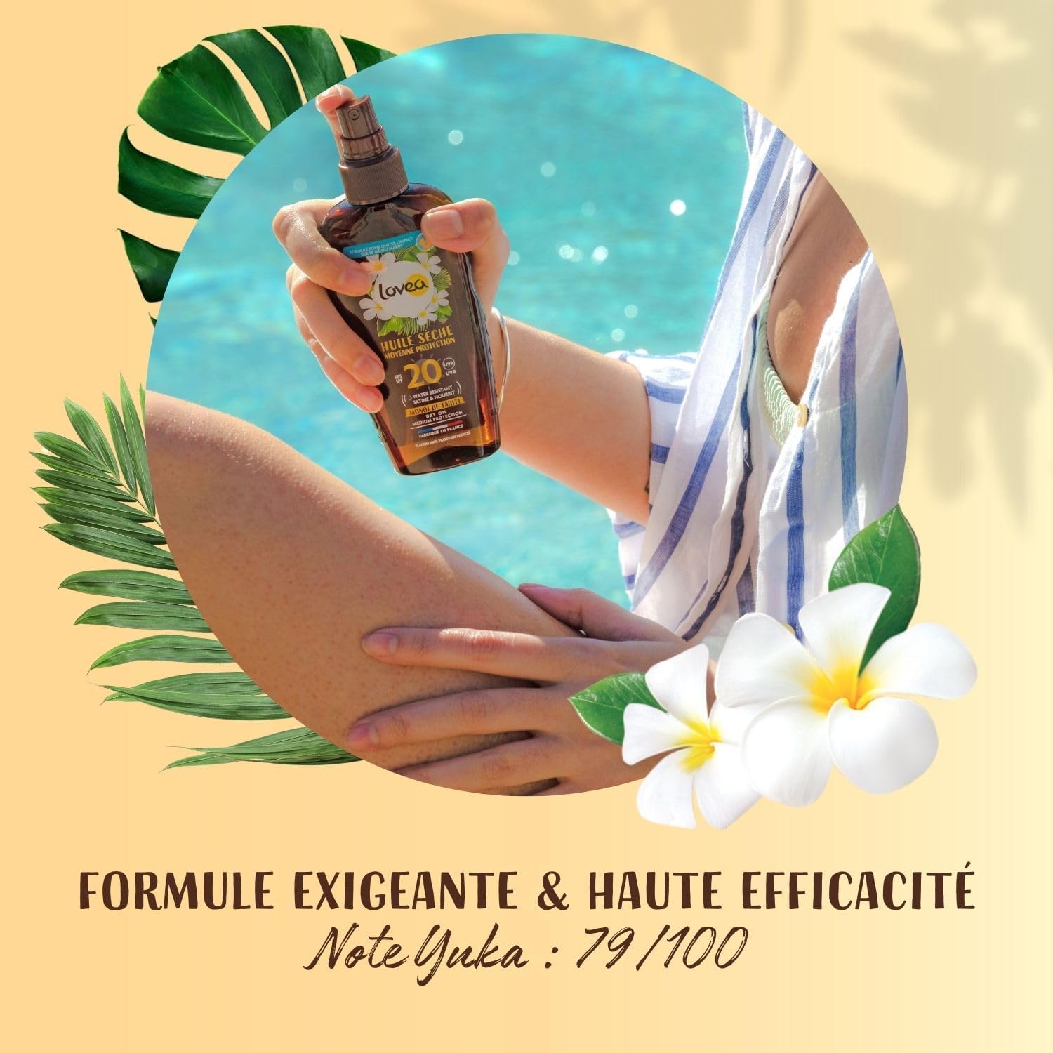 LOVEA - Huile Sèche SPF20 Moyenne Protection Monoï de Tahiti - 150ml
