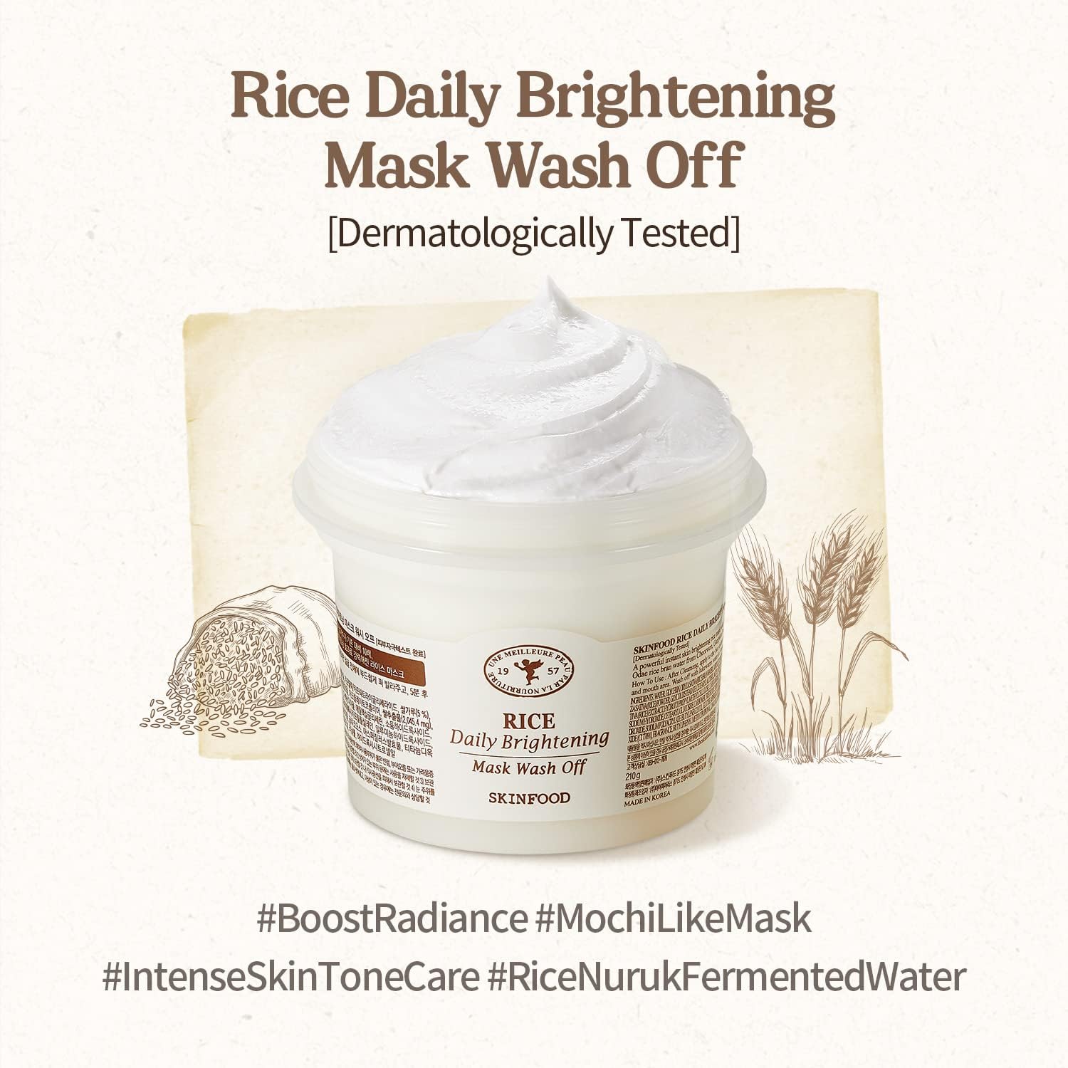 SKINFOOD - Rice Daily Brightening Mask Wash Off - 210g