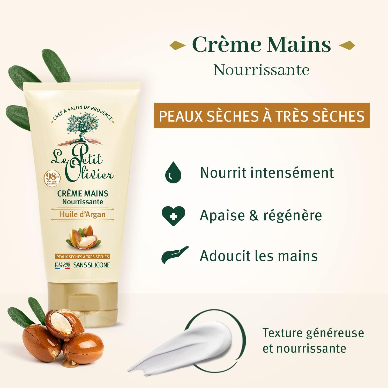 LE PETIT OLIVIER - Crème Mains Nourrissante Huile d'Argan - 75ml