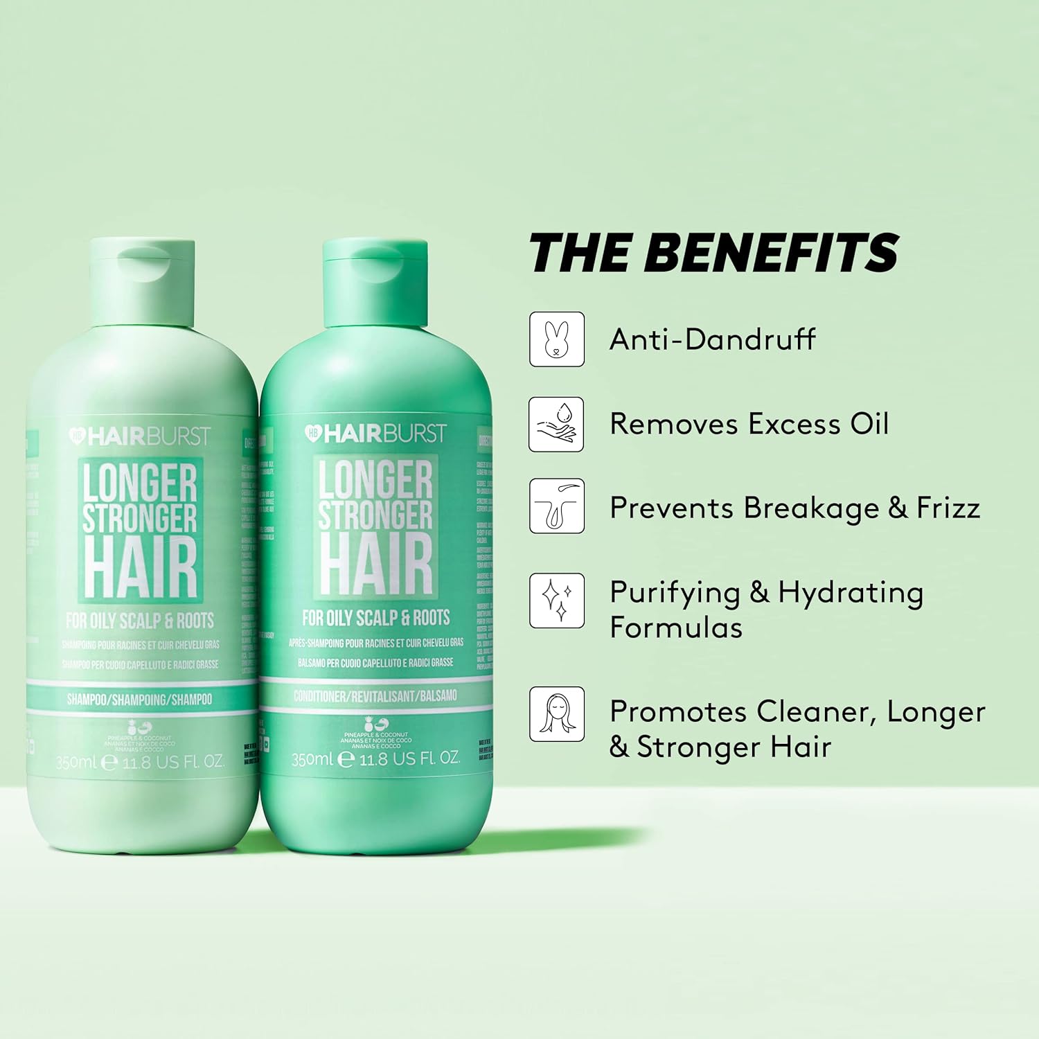 HAIRBURST - Shampoing + Conditoner Pour Cheveux Gras - 2x350ml