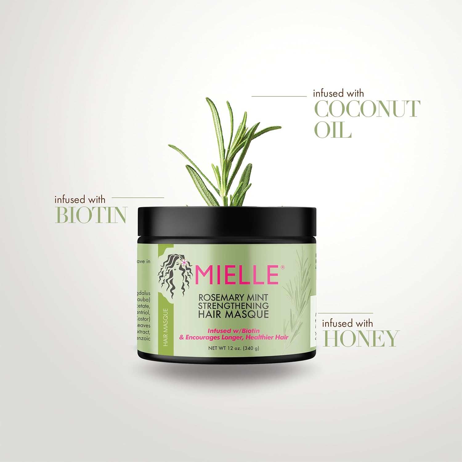 MIELLE - Rosemary Mint Strengthening Hair Masque - 340g