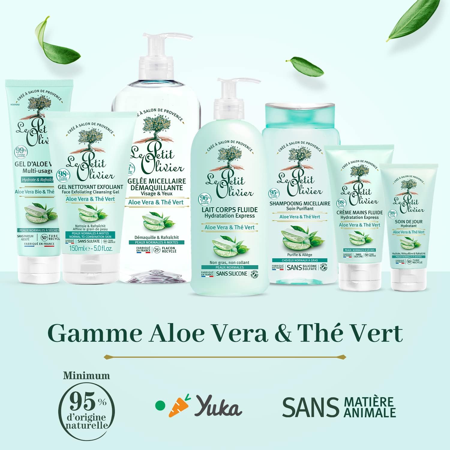LE PETIT OLIVIER - Shampooing et Après Shampooing Micellaire Purifiant Aloe Vera et Thé Vert - 250ml