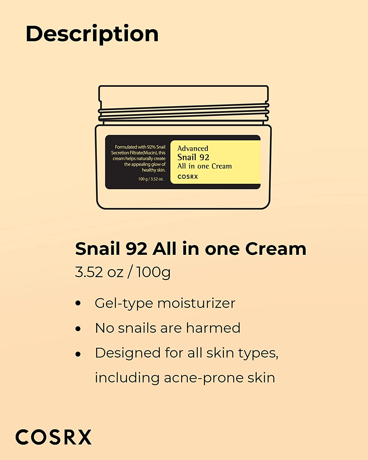 cosrx-creme-tout-en-un-a-lescargot-advanced-snail-92-100g