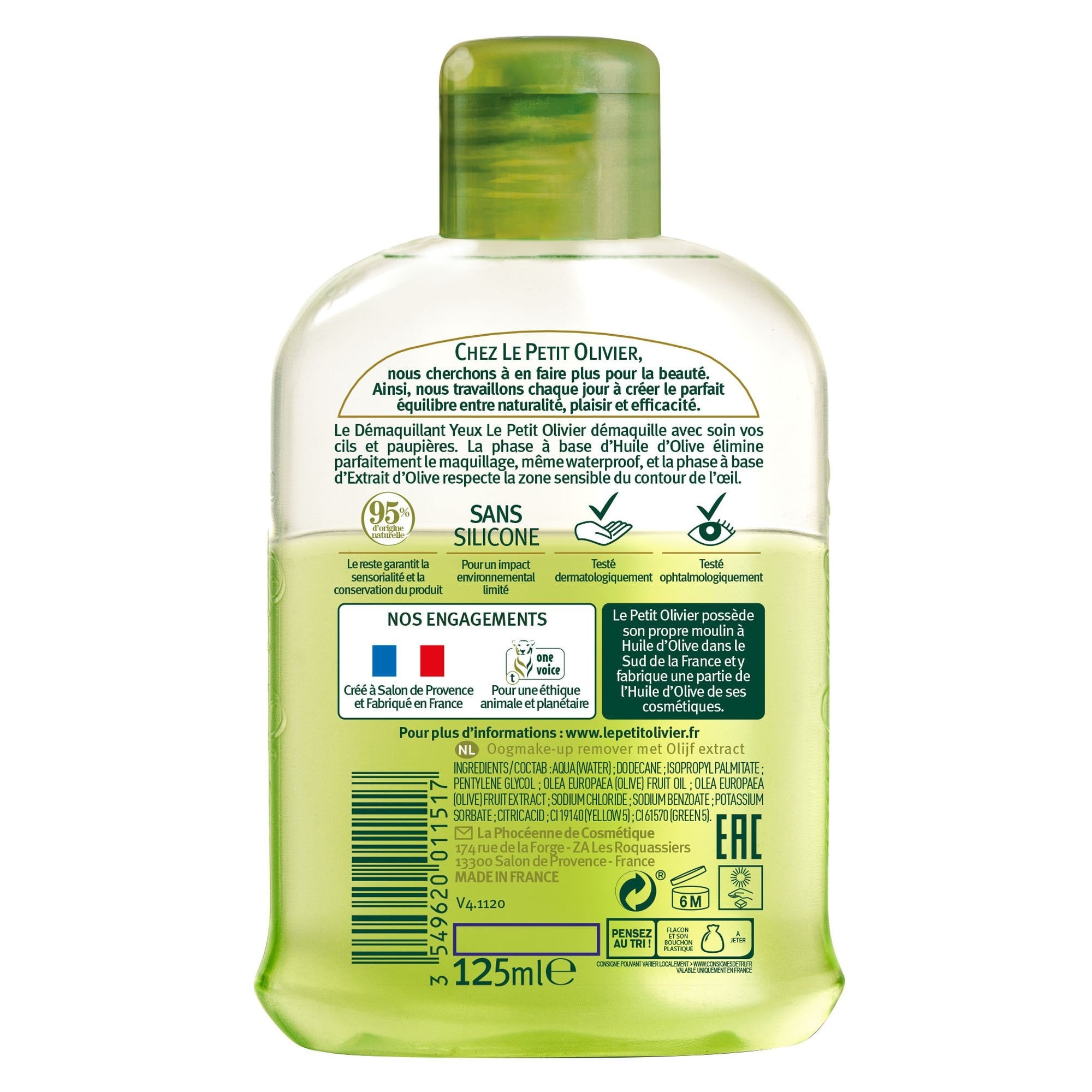 LE PETIT OLIVIER - Démaquillant Yeux Waterproof Extraits Huile d'olive - 125ml