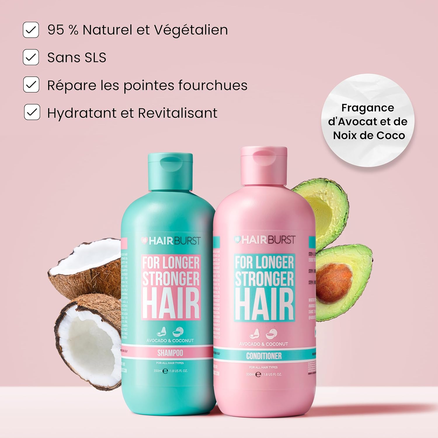 HAIRBURST - Shampoing + Conditioner à l'avocat et Noix de Coco - 2x350ml