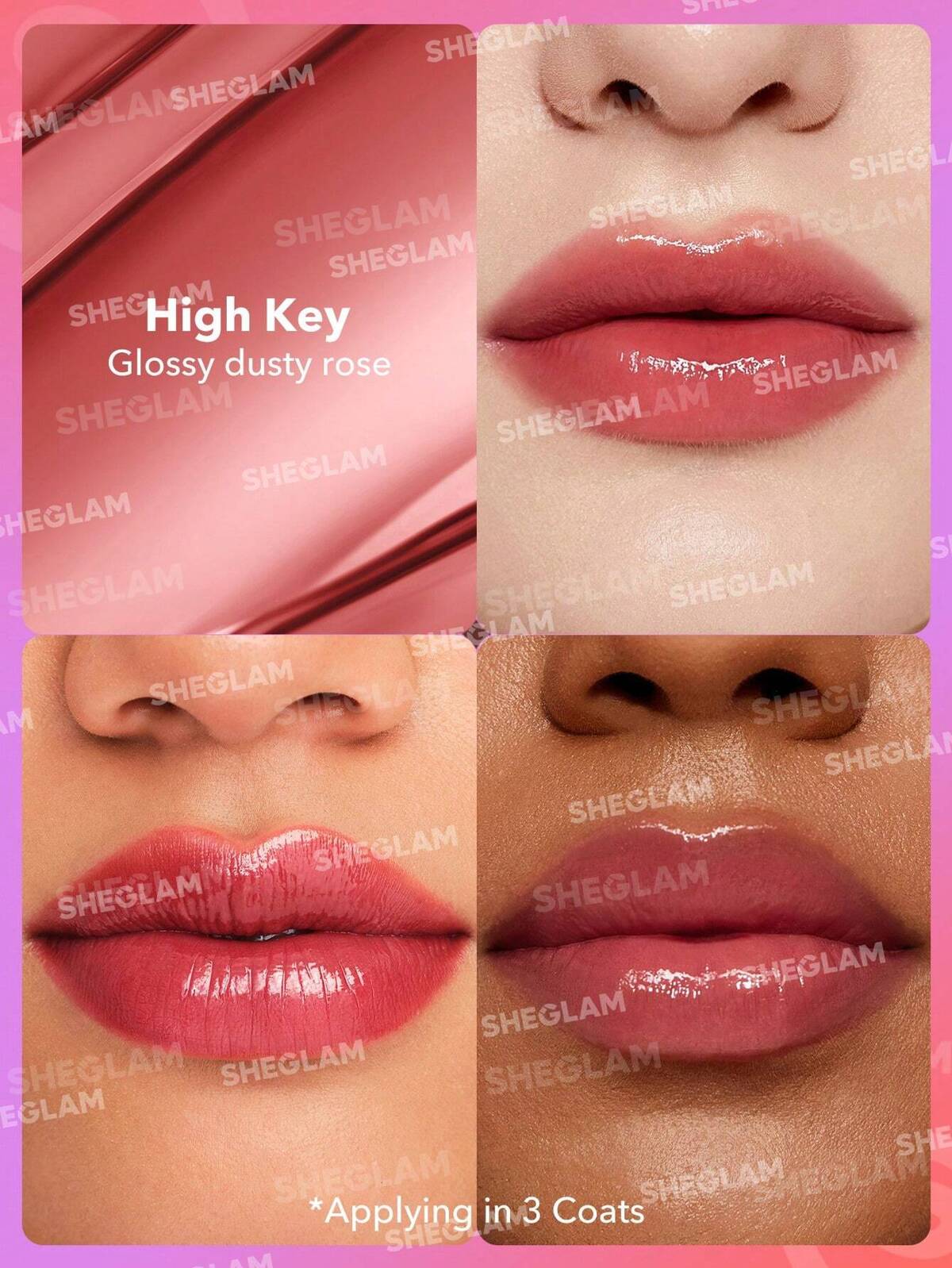 SHEGLAM -Mirror kiss high-shine lipstick-High Key