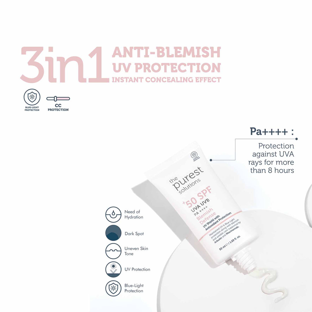 THE PUREST SOLUTIONS - Blemish Defense UVA/UVB Antioxidant Protection 50+ SPF 50ml