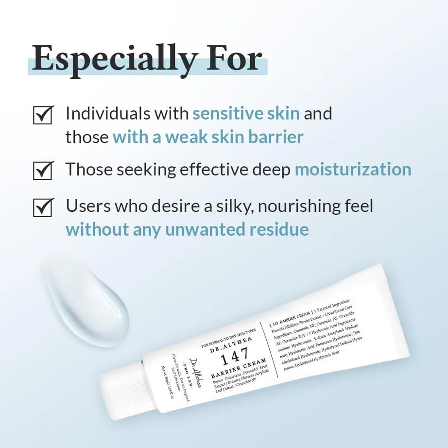 Dr ALTHEA - 147 Barrier Cream, Daily Skin Barrier Repair Care - 50ml