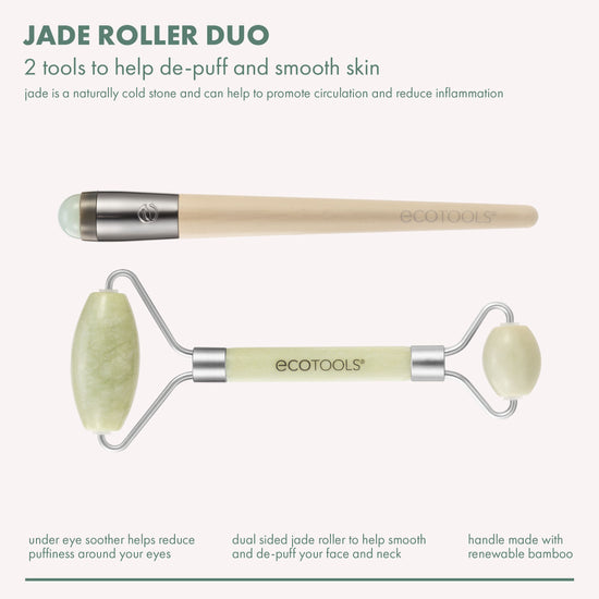 ECOTOOLS - Jade Facial Roller and Eye Roller Duo ( 2pcs )