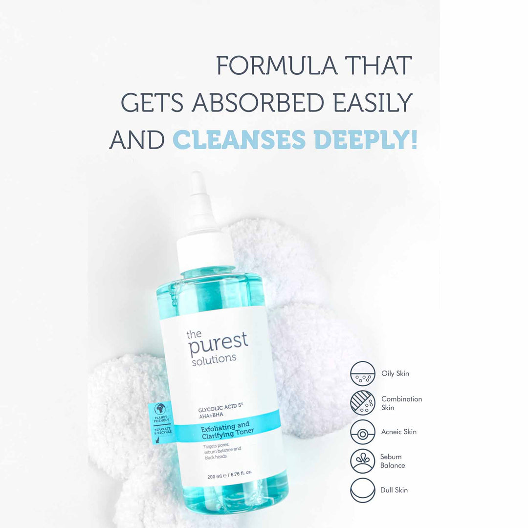 THE PUREST SOLUTIONS - 5% Glycolic Acid Purifying Toner AHA + BHA - 200ml