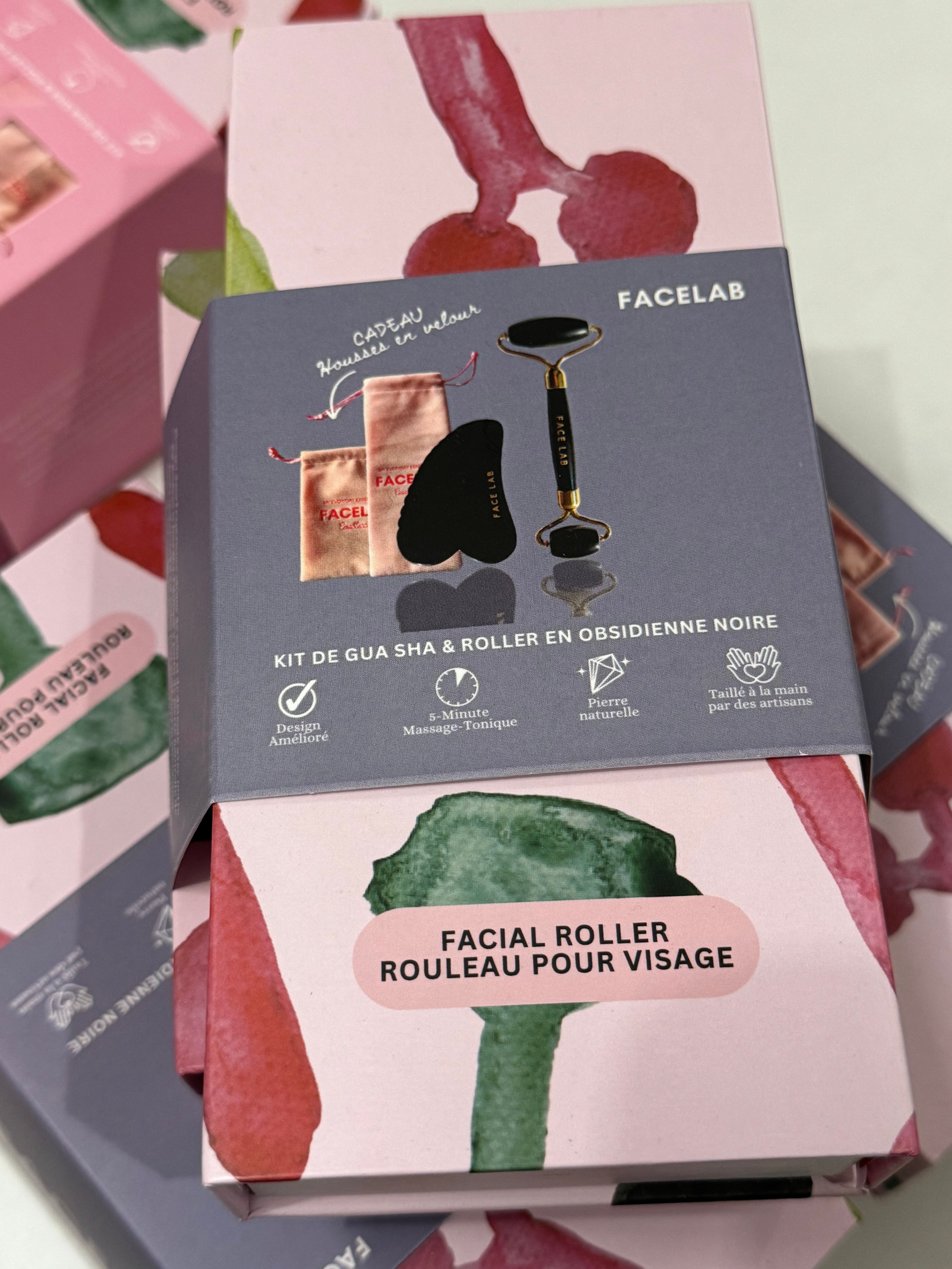 FACELAB - Black Obsidian Face Yoga Essentials -Roller & Guasha