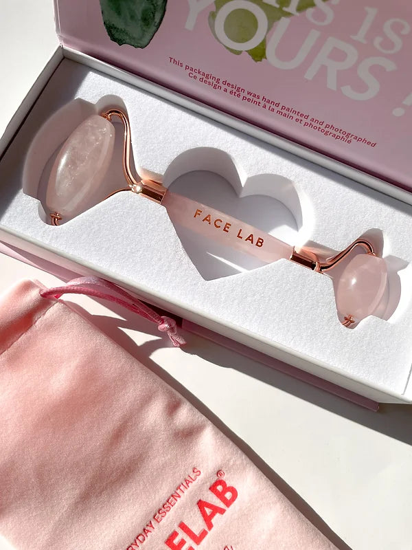 FACELAB -Rose Quartz Face Yoga Essentials - Roller & Guasha