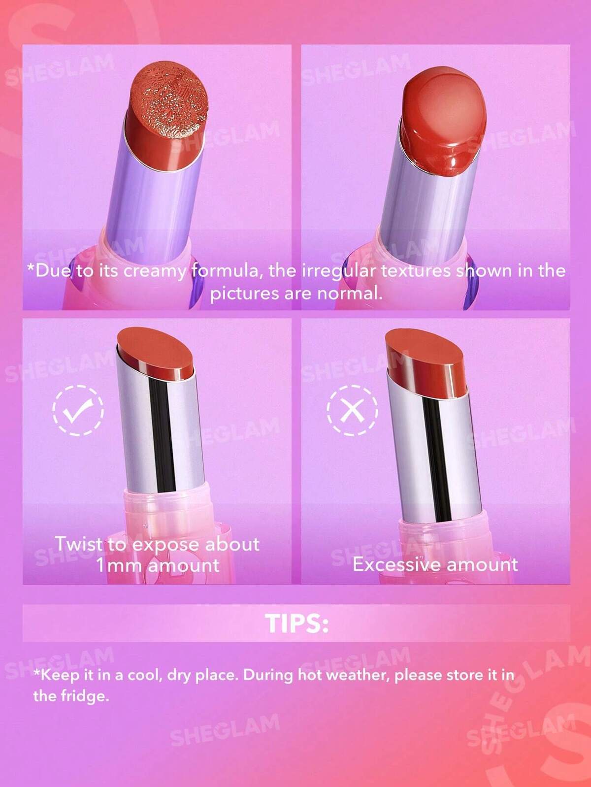 SHEGLAM -Mirror kiss high-shine lipstick-High Key