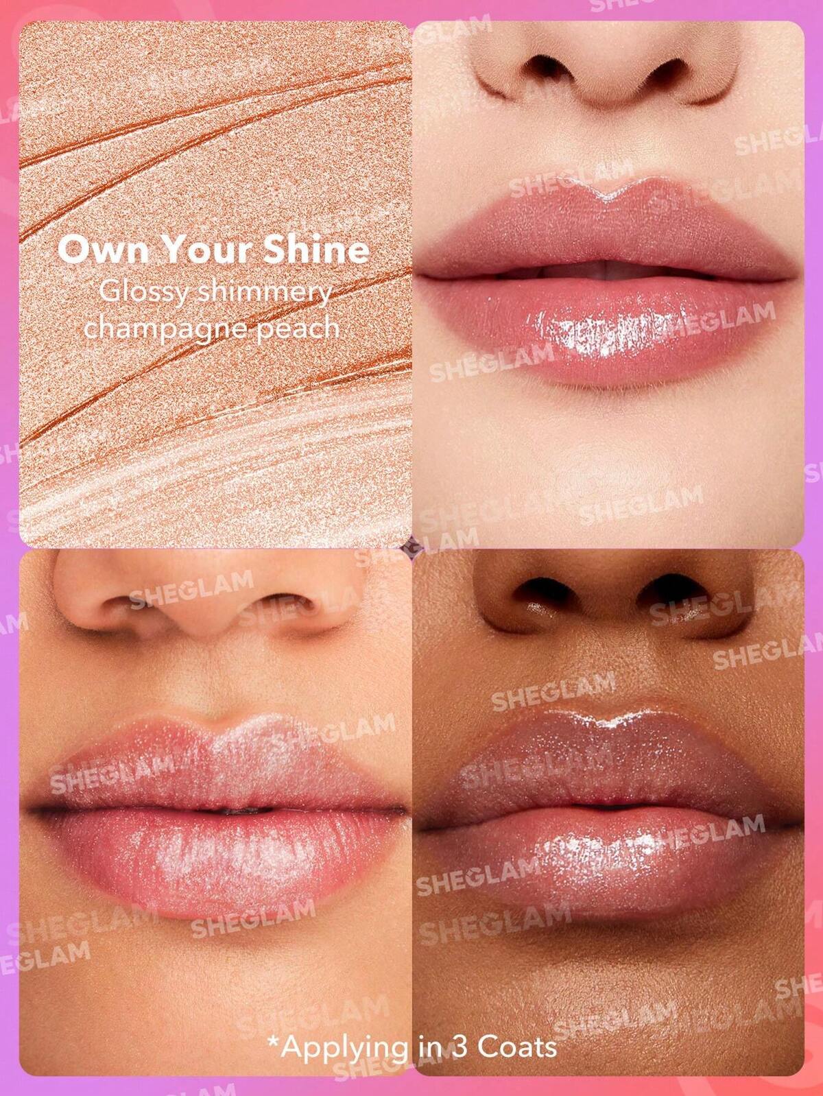 SHEGLAM -Mirror kiss high-shine lipstick-Own your Shine