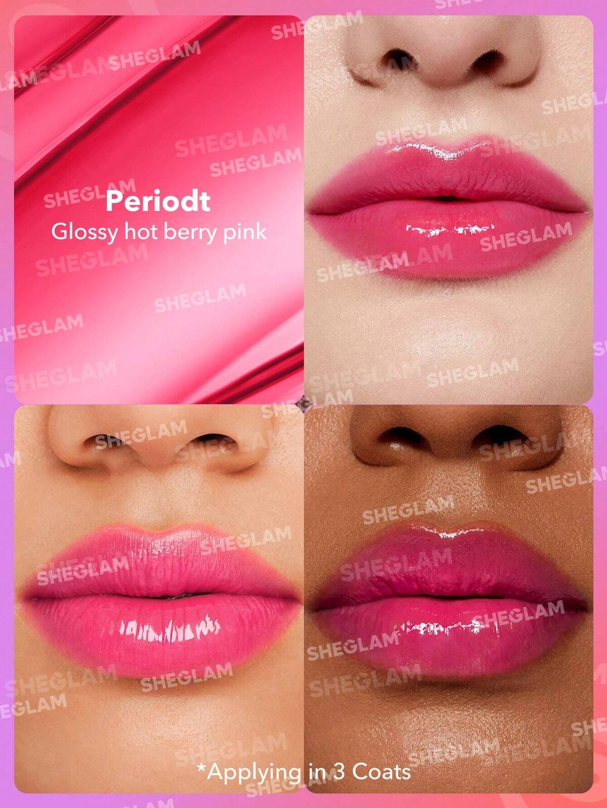 SHEGLAM -Mirror kiss high-shine lipstick-Periodt
