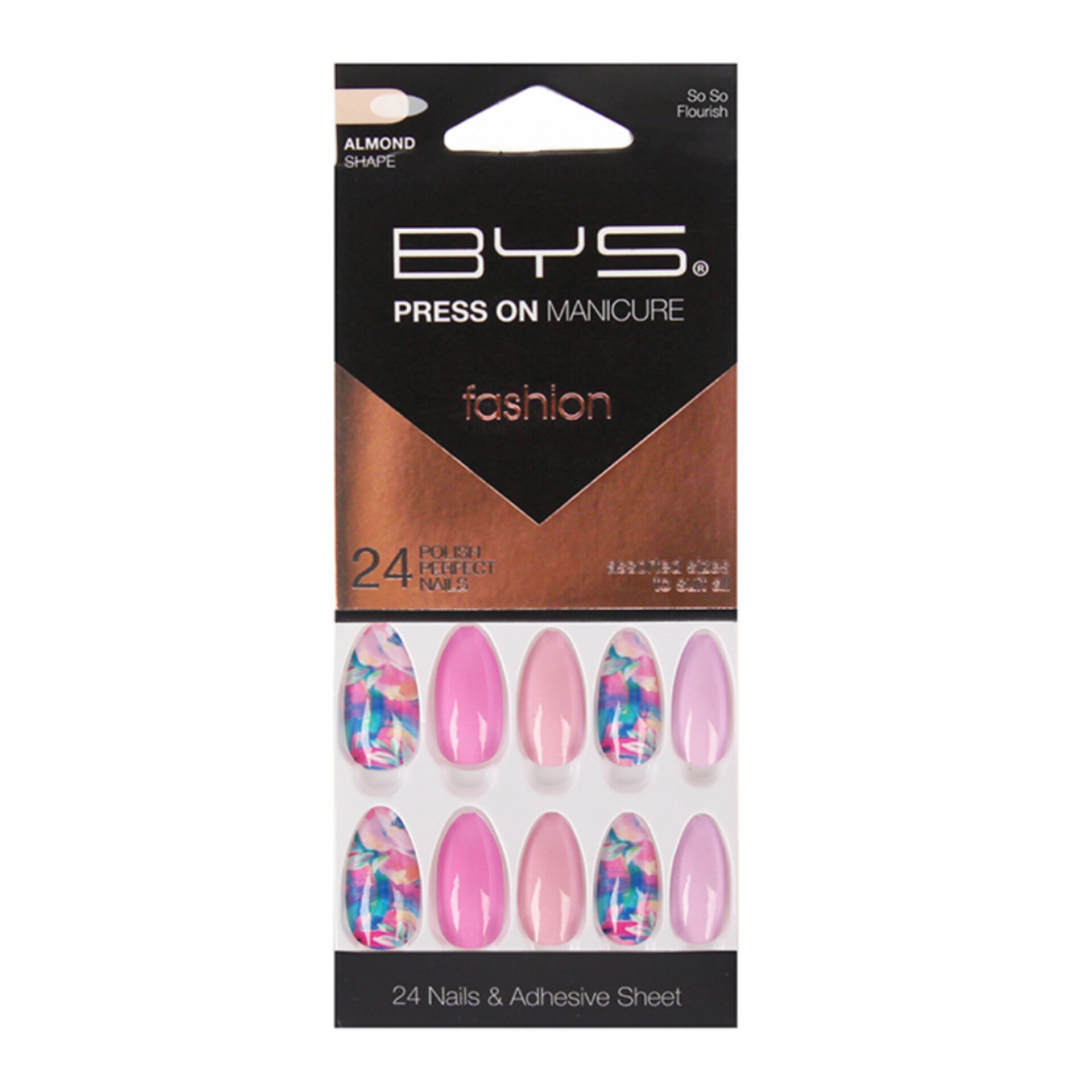BYS - Press On Manicure - réf So So Flourish ( 24pcs )