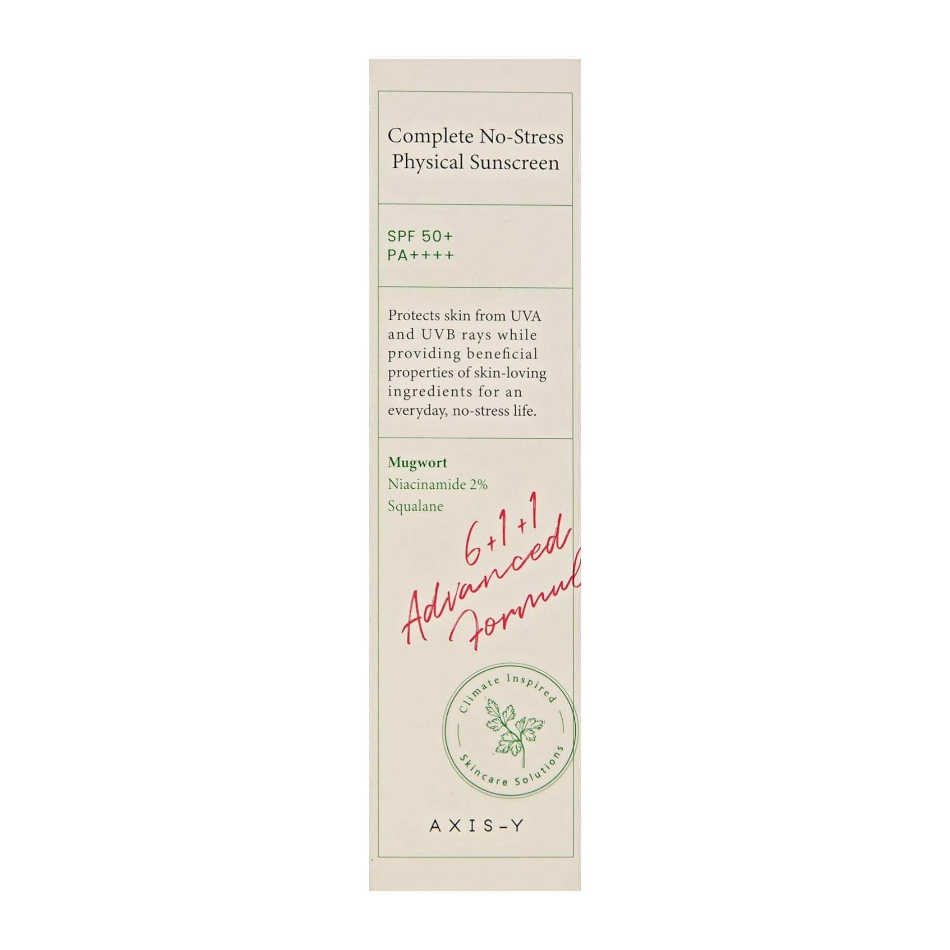 AXIS-Y - Complete No-Stress Physical Sunscreen SPF 50+ - 50ml