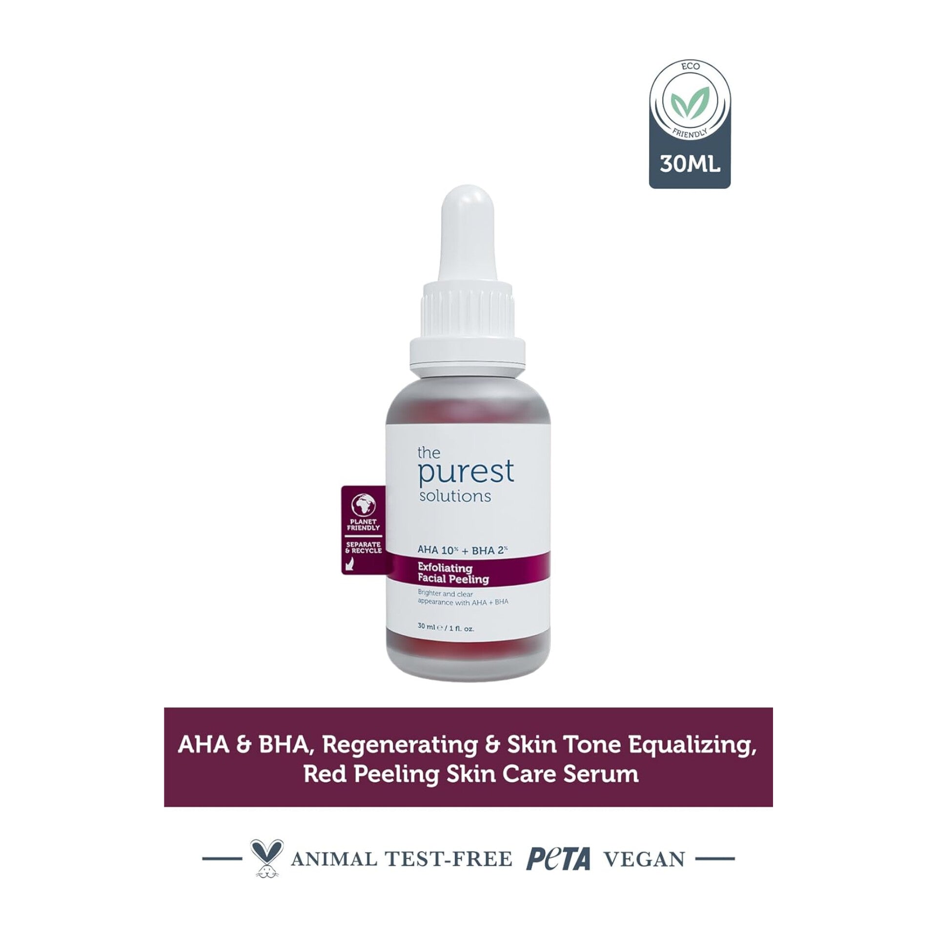 THE PUREST SOLUTIONS - AHA 10% + BHA 2% Peeling Solution - 30ml