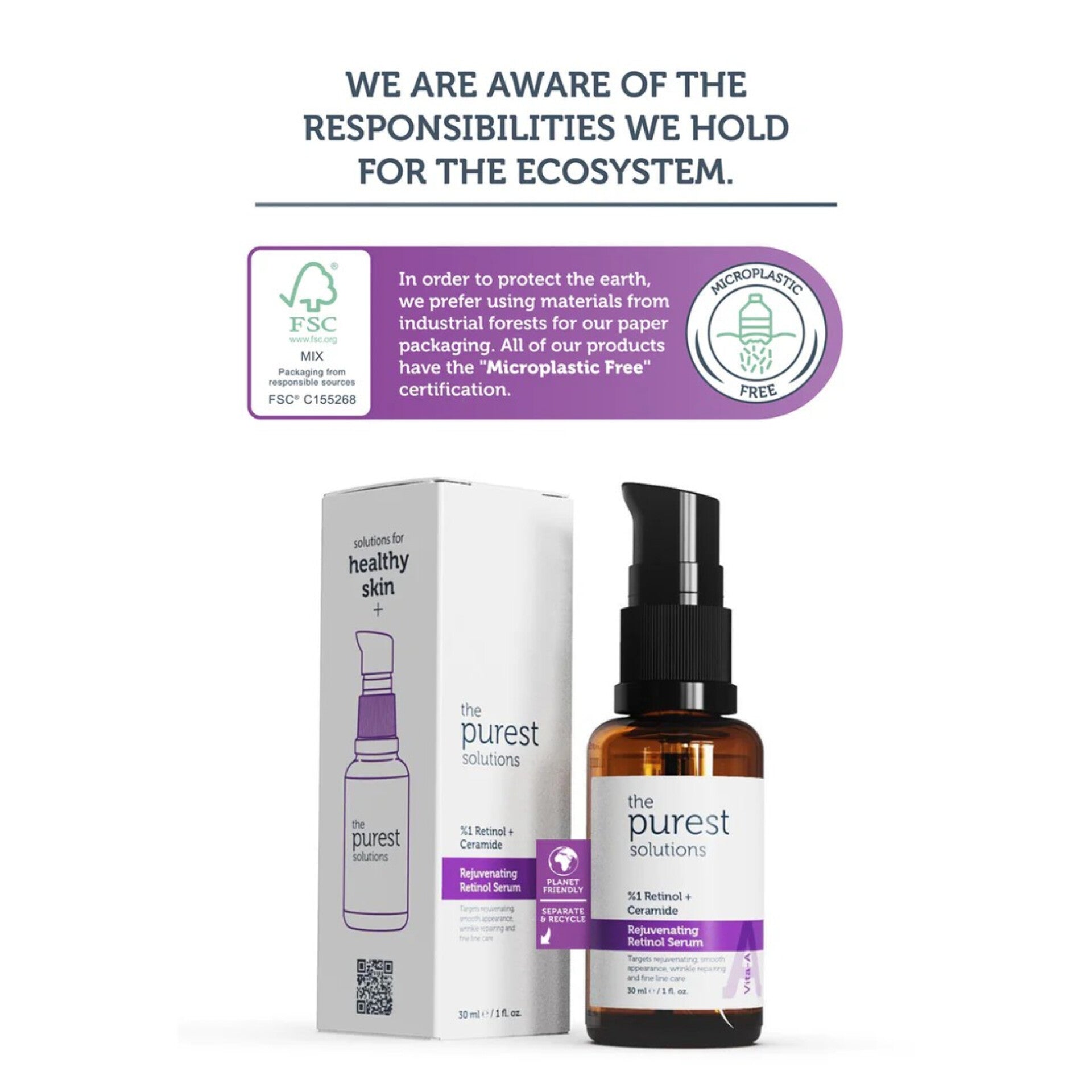THE PUREST SOLUTIONS - Retinol Serum 1% + Ceramide - 30ml