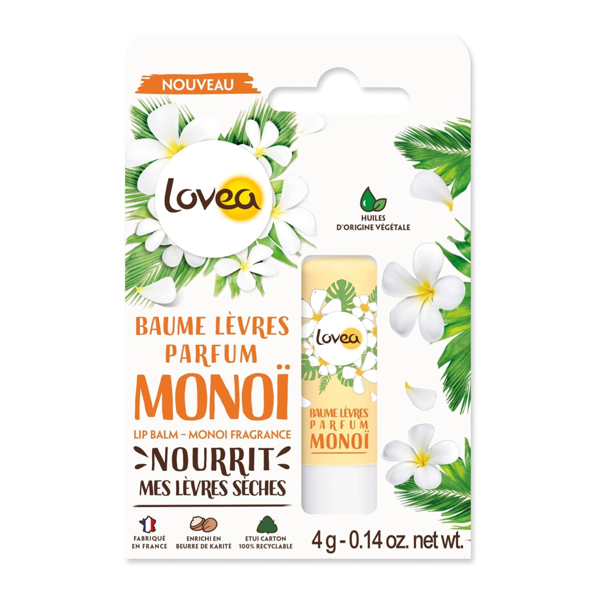 LOVEA - Baume Lèvres Parfum Monoï - 4g