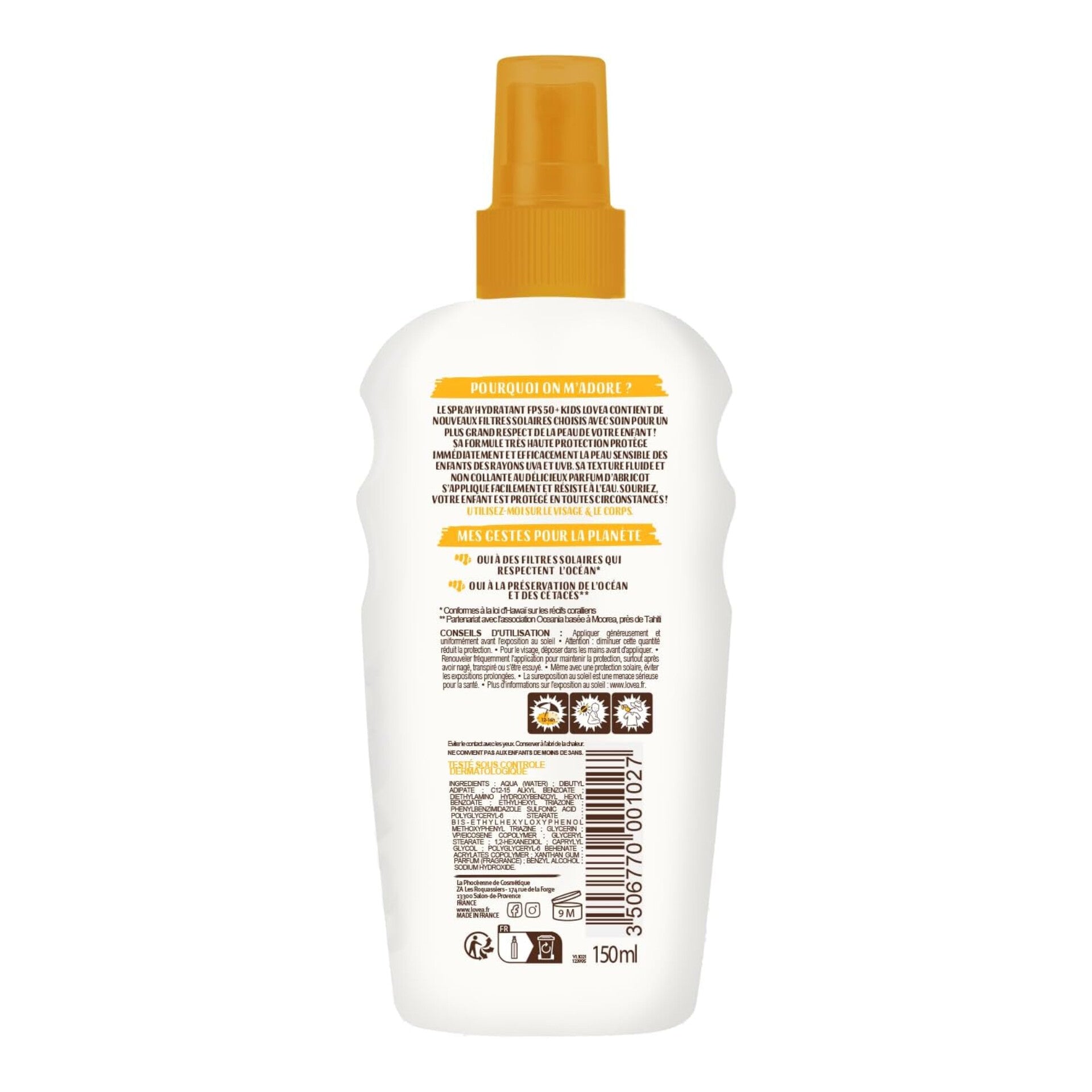 LOVEA - Spray Hydratant SPF20 Moyenne Protection Monoï de Tahiti - 150ml
