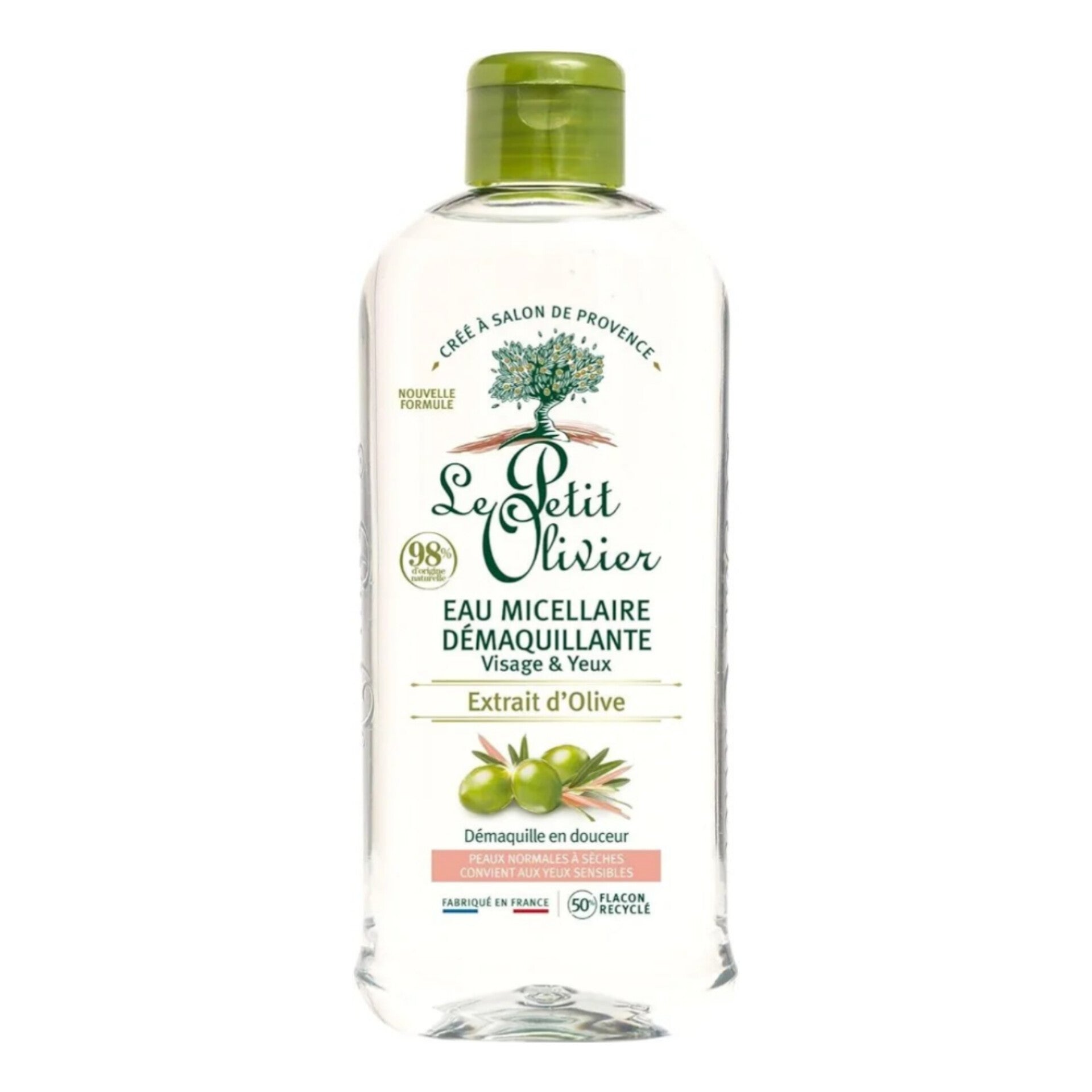 LE PETIT OLIVIER - Eau Micellaire Démaquillante Visage et Yeux Extraits Olive - 400ml