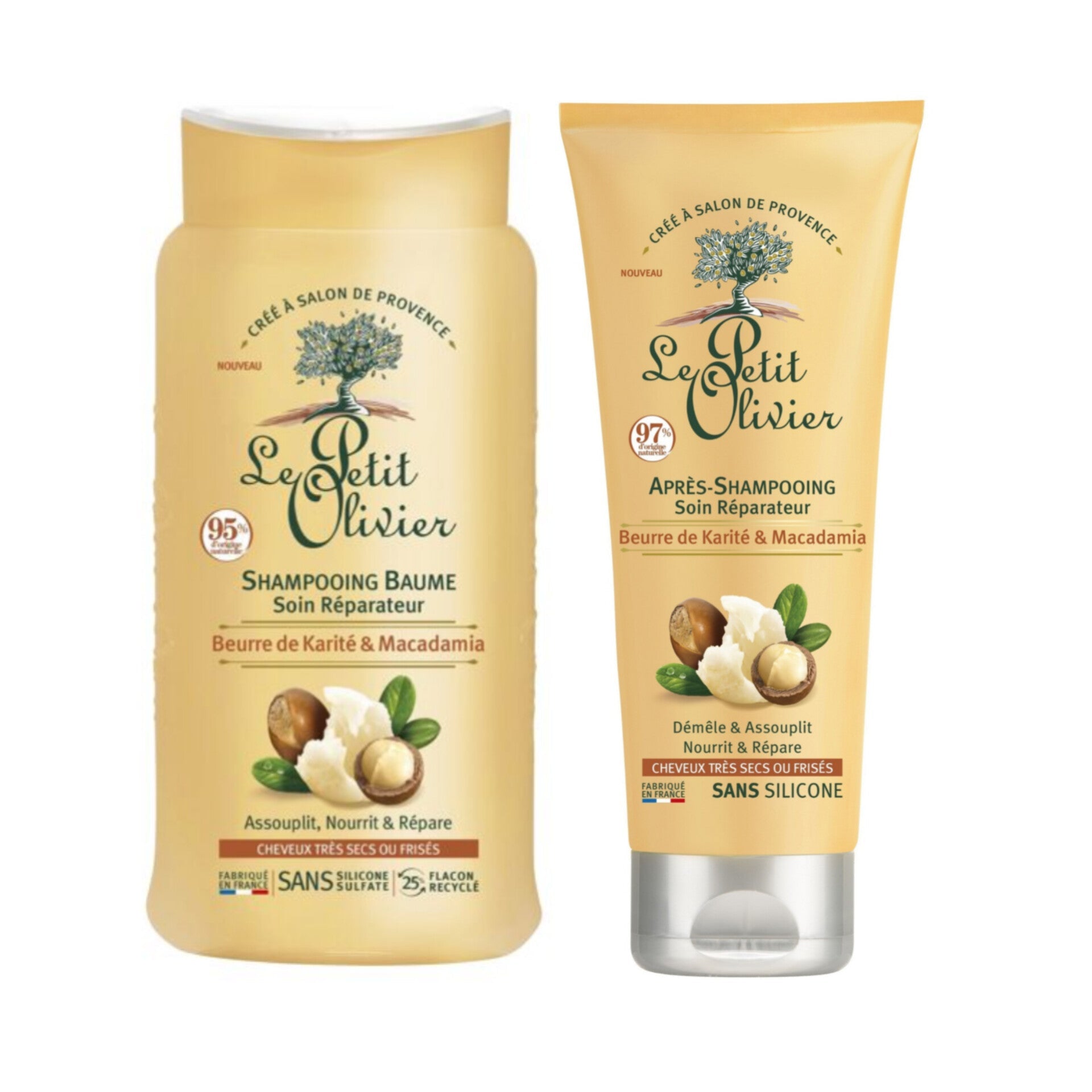 LE PETIT OLIVIER - Duo Shampooing et Après Shampooing Beurre de Karité et Macadamia - 250ml