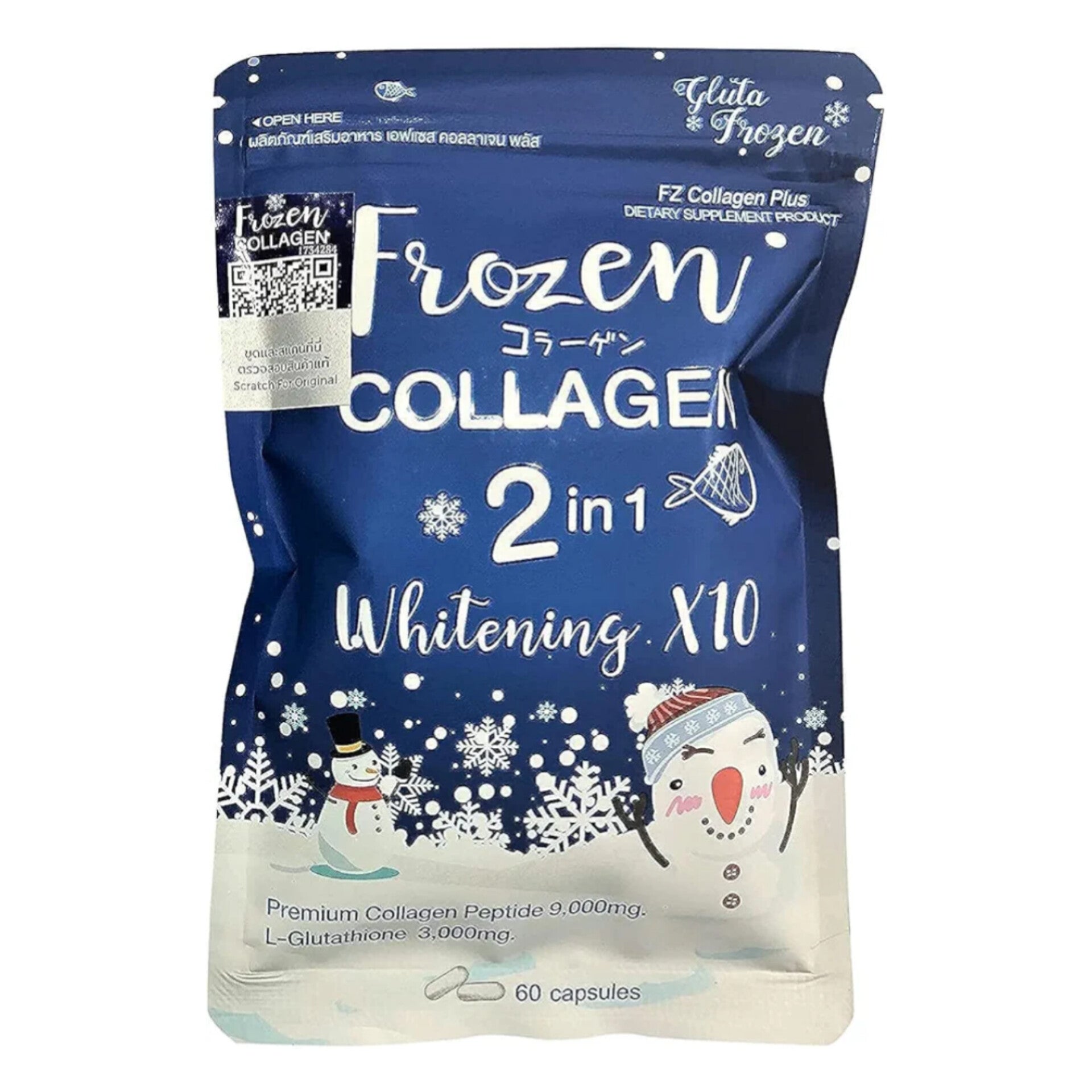 GLUTA FROZEN - Frozen Collagen 2 En 1 Blanchiment & Éclaircissement Naturellement X10 - 60 Capsules