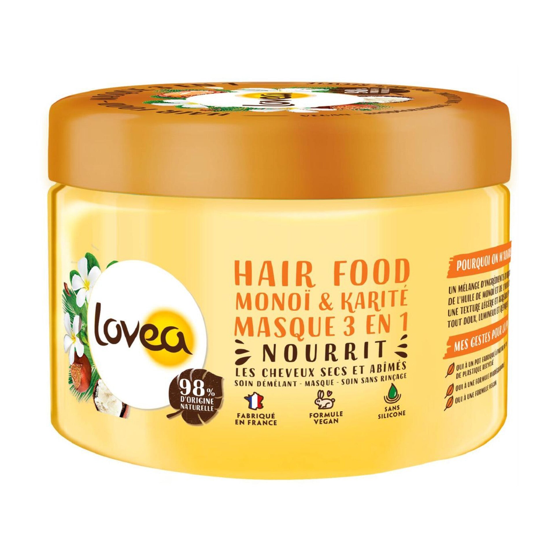 LOVEA - Hair Food Monoï & Karité- Cheveux Secs et Abîmés - 390ml