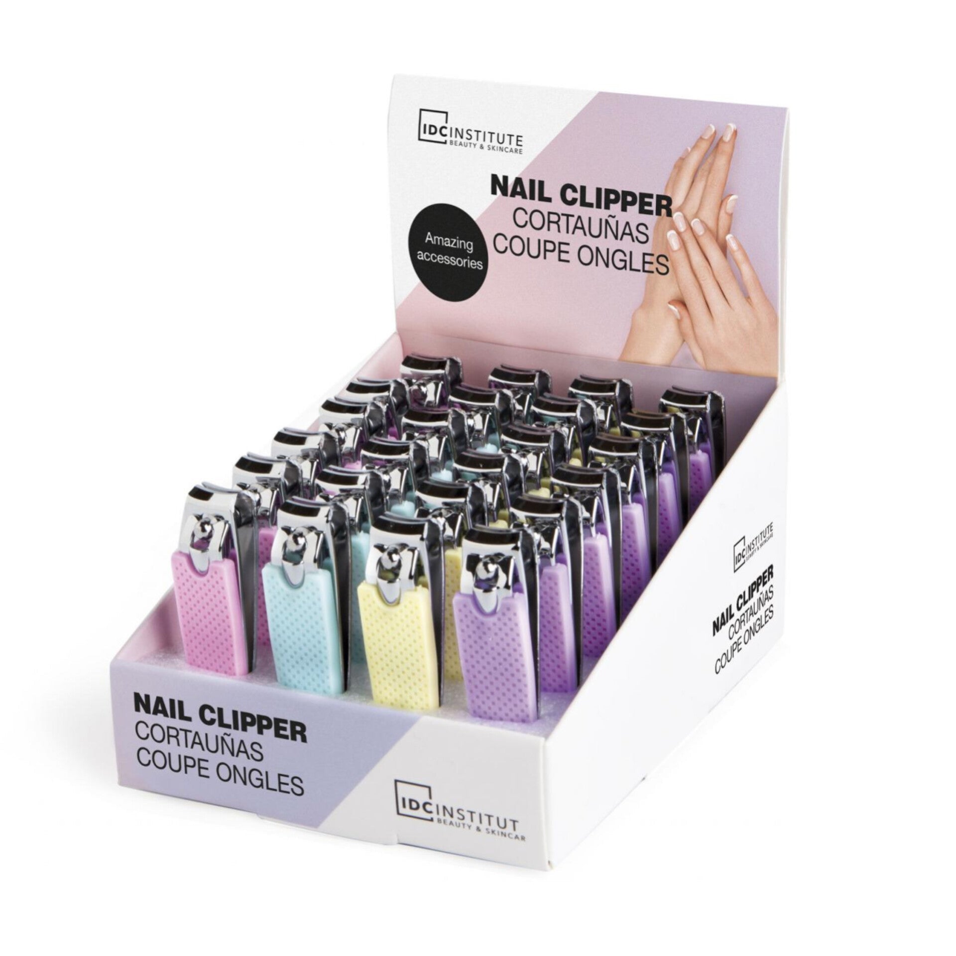 IDC INSTITUTE - Precision Nail Clipper with Silicone - réf Bleu