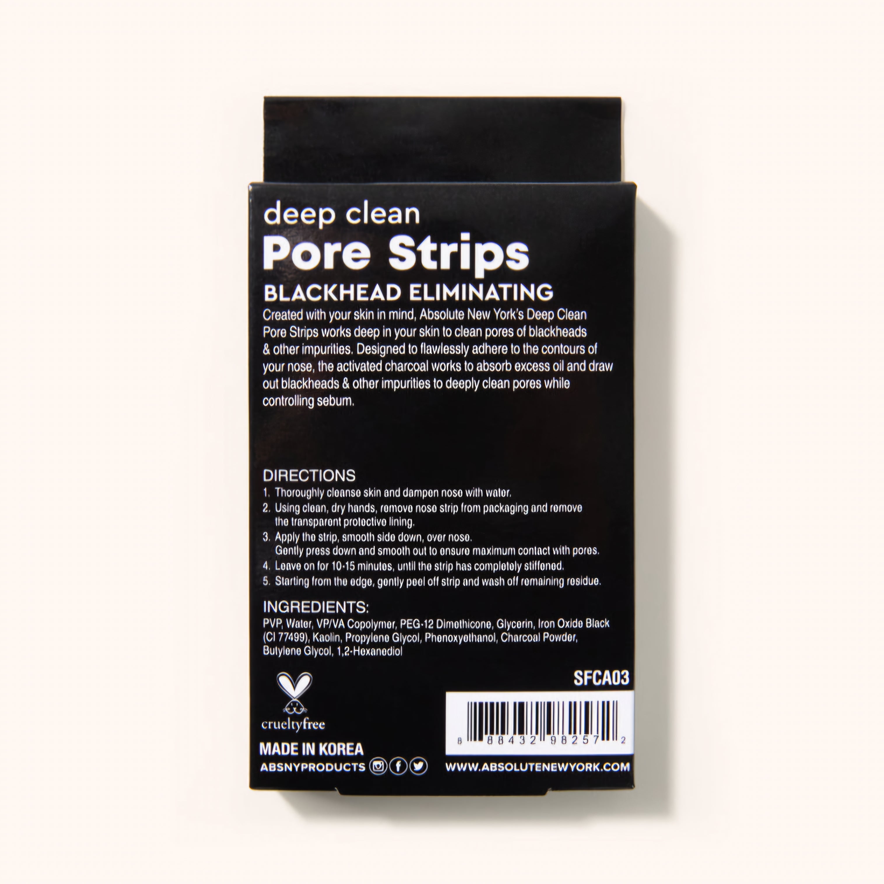 Absolute New York - Deep Clean Pore Strip Charcoal ( 5 patch )