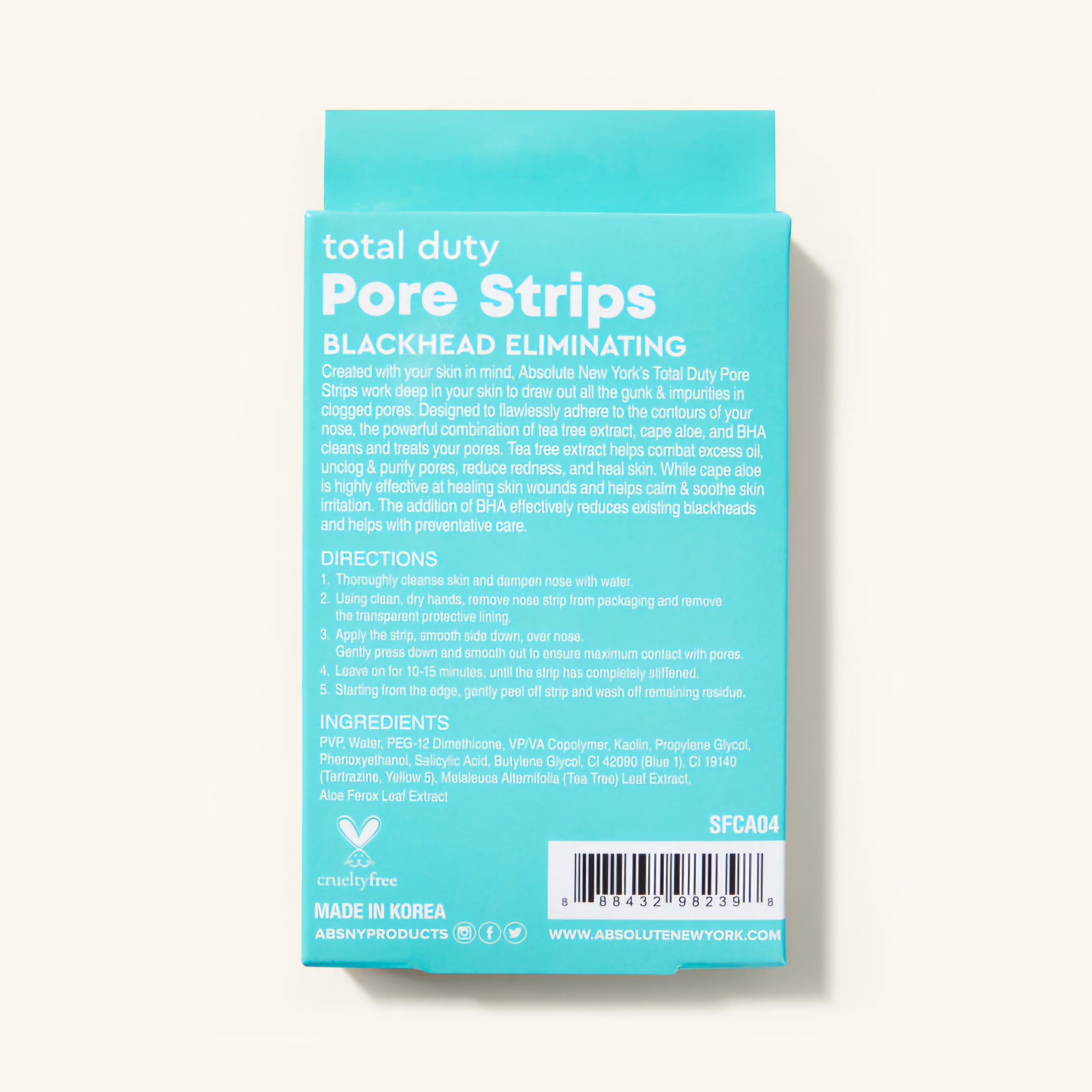 Absolute New York - Total Duty Pore Strips ( 5 patch )