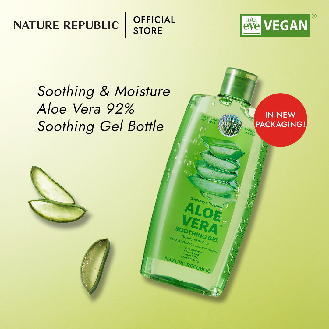 NATURE REPUBLIC - Gel Soothing & Moisture Aloe Vera Bottle 92%- 310ml