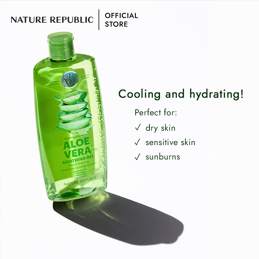 NATURE REPUBLIC - Gel Soothing & Moisture Aloe Vera Bottle 92%- 310ml