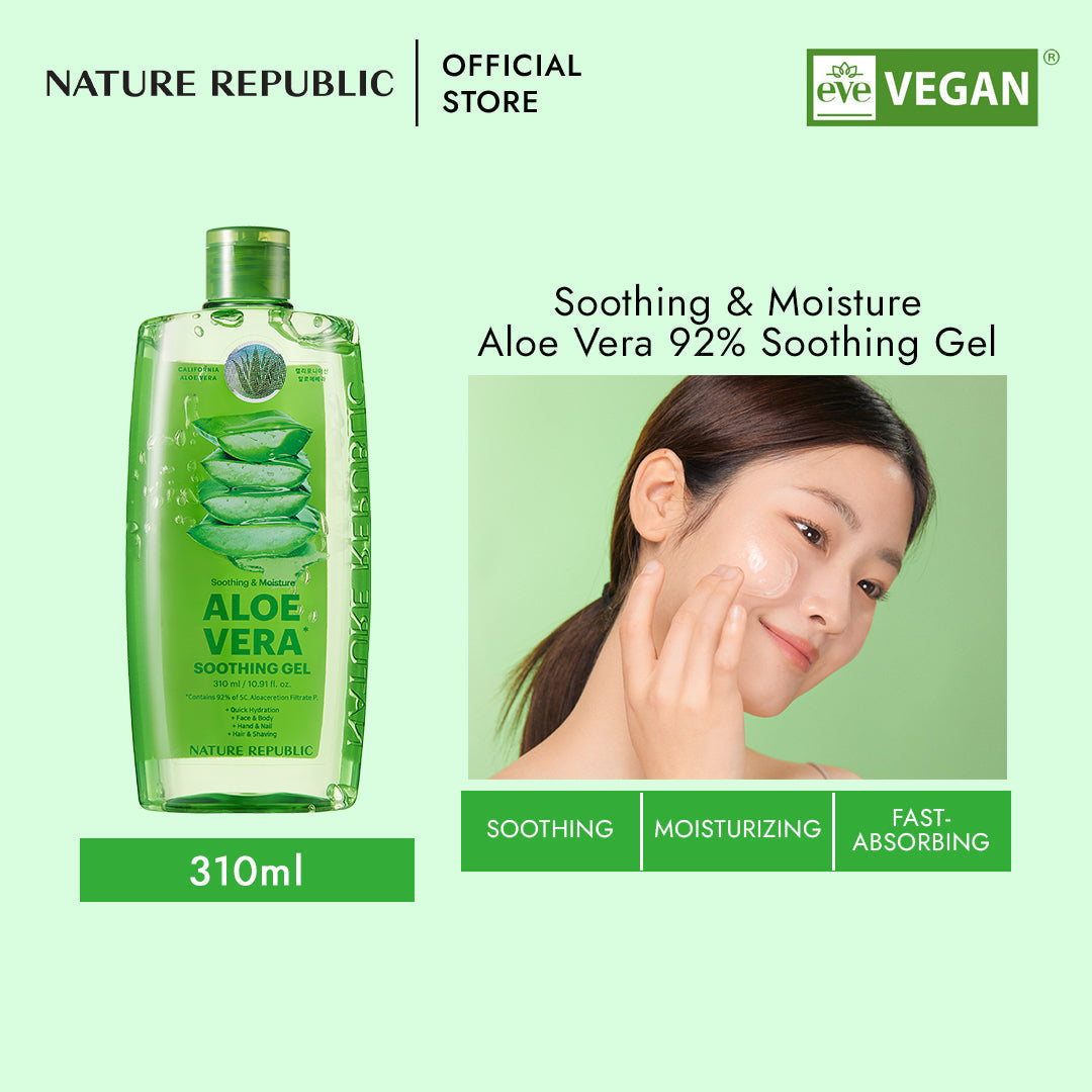 NATURE REPUBLIC - Gel Soothing & Moisture Aloe Vera Bottle 92%- 310ml